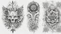 create a unique custom tattoo design in black and white