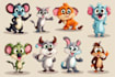 draw an eyecatchy mascot, animal cartoon character