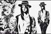 create a vector art portrait black and white