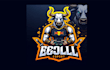 do awesome bull mascot logo with express delivery