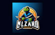 do high quality lizard ninja mascot logo with a new concept
