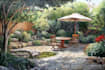 draw garden for backyard, courtyard, pool, landscape