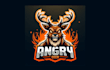 design an angry deer mascot logo with free source file