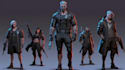 design cyberpunk and fantasy and sci fi character splash art