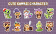 draw cute kawaii animal character for sticker, mascot and branding