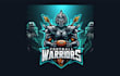 do football warriors mascot logo with creative concepts
