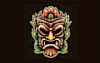 do a creative tiki mask mascot logo with unique concepts
