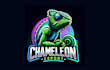 create a chameleon mascot logo with creative concepts