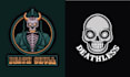 make custom skull skeleton logo and illustration style
