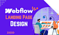 design webflow landing page, webflow website or clone any websites