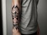 create a black and white tattoo design