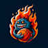 do modern style fireball monster mascot logo design service