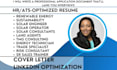 write renewable energy resume, sustainability, sr sales trainer, solar, CV