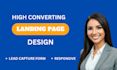 design landing page sales funnel page lead capture page on getresponse mailchimp