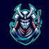 do modern samurai head mascot logo design