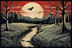 create a high quality linocut illustration