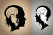 draw black and white vector silhouette logo