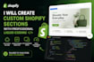 create custom shopify sections with professional liquid coding
