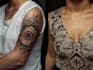 create sleeve tattoo design in geometric style