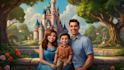 design a professional disney family portrait