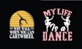 do hand drawn dance studio logo and t shirt design