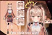 draw vtuber live2d model in anime art illustration ready for rigging