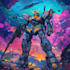 make a mecha robot art and illustration