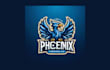 design unique blue phoenix mascot logo with express delivery