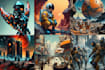 create a fantasy lanscape using ai stable diffusion, flux