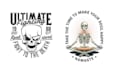 design custom skull skeleton logo with illustration style