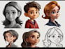 draw a cartoon character in a funny sketch