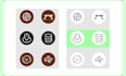 design modern unique and simple icons set