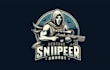 do vintage sniper ghost logo with a free source file for your brand
