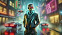 create a cyberpunk portrait illustration