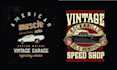 create vintage classic racing car and vector car logo