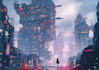 make futuristic cyberpunk, sci fi city for you