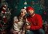 desing a cute christmas couple portrait