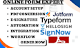 convert fillable pdf form on jotform typeform hellosign signnow adobe sign VA
