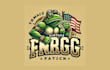 make modarn frog mascot logo with a fresh concept just for you