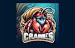 design awesome hermit crab mascot logo with creative concept