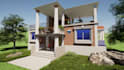 architectural plan and 3d building