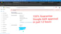 provide 100percent guarantee google adx approval in 12hours