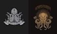design retro hand drawn octopus logo