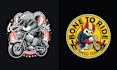 design unique biker mascot panda logo