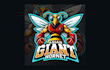 do asian giant hornet mascot logo with creative concept