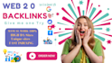 do unique SEO 70 web 2 0 backlinks   premium website