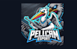 design modern pelican mascot logo with creative concepts