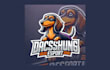 make modern dachshund dog mascot logo with express delivery