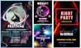 design animated flyer and motion video party flyer