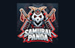 do unique samurai panda mascot logo with express delivery
